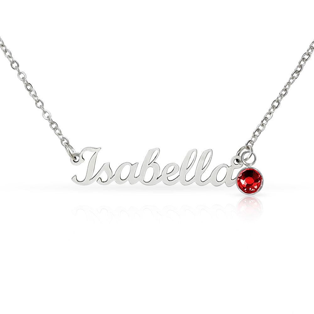 Personalized Birthstone Name Necklace - Choose Your Stone