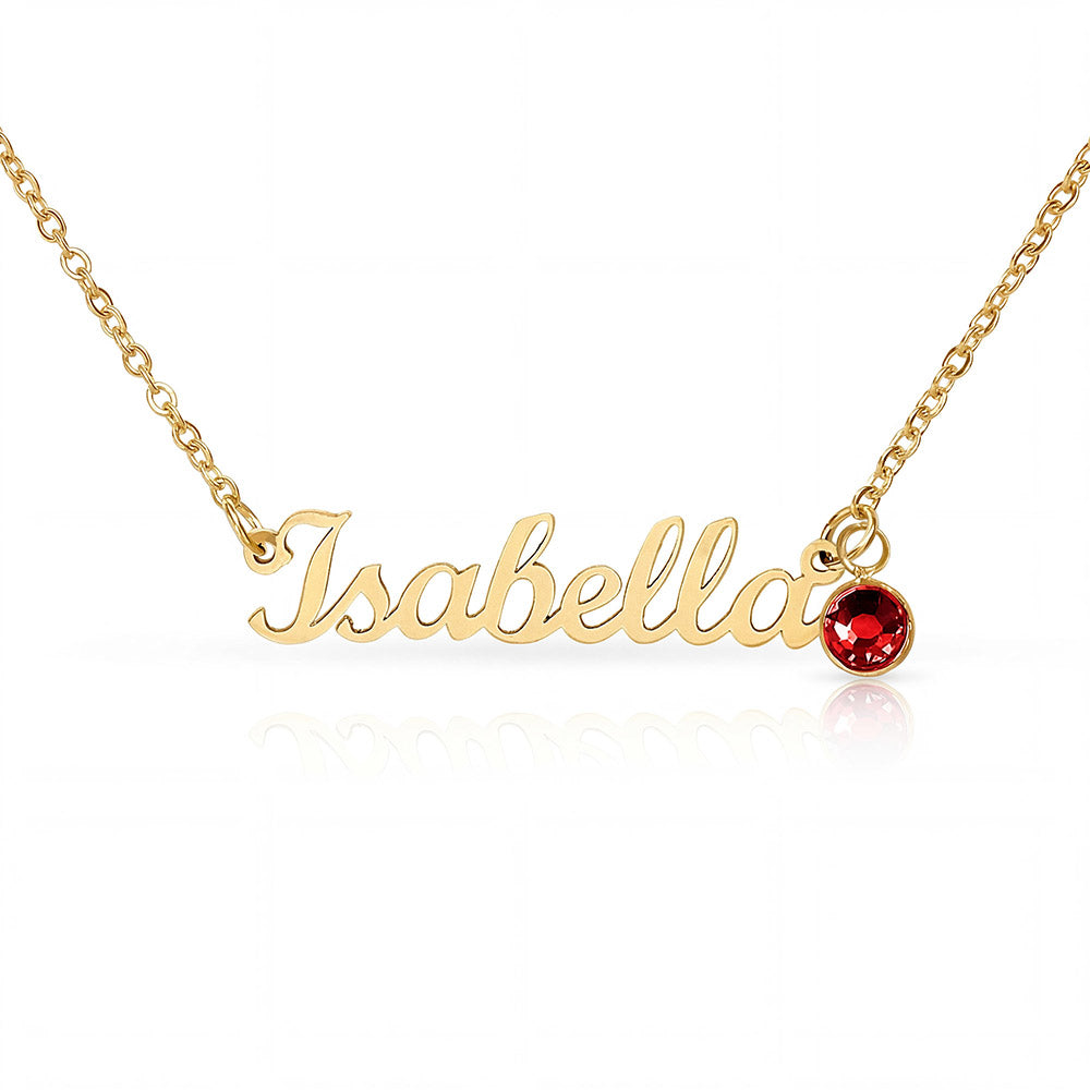 Personalized Birthstone Name Necklace - Choose Your Stone