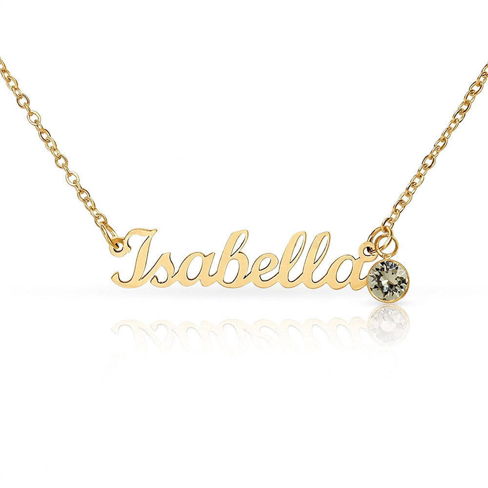 Personalized Birthstone Name Necklace - Choose Your Stone